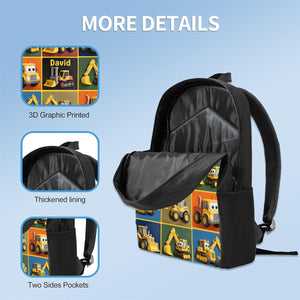 Personalized Construction Machines Kid Backpack