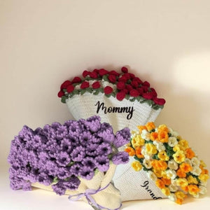 Hand-Knitted Rose Blanket - Gift for Mother's Day, Valentine's Day