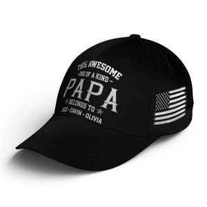 This Awesome One Of A Kind Papa / Grandpa - Personalized Classic Cap