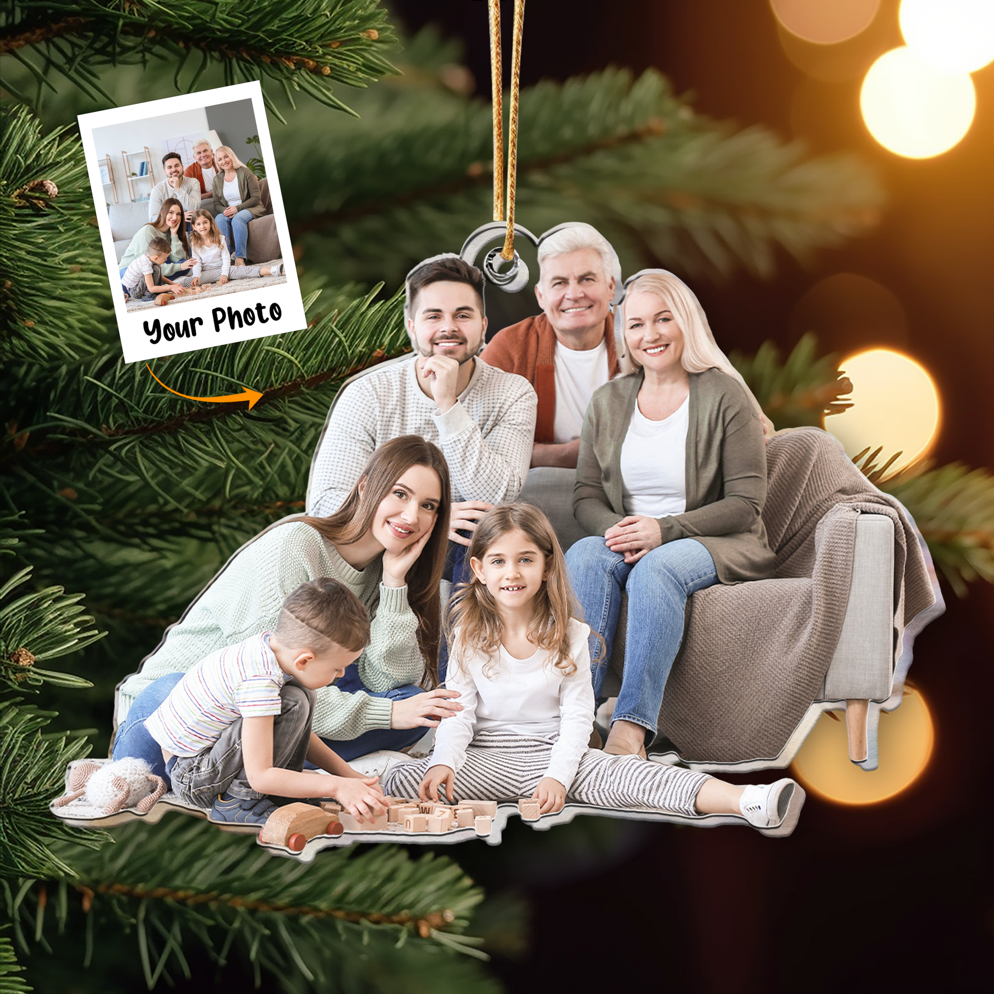 Personalized Family Christmas Ornament - Upload Photo