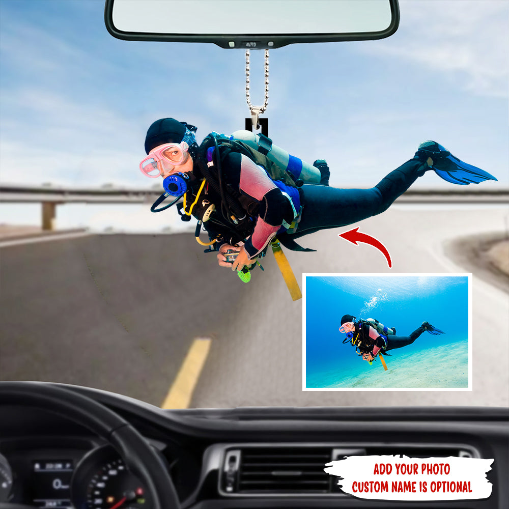 Personalized Scuba Diving Ornament - Gift For Diving Lovers, Divers - Upload Photo