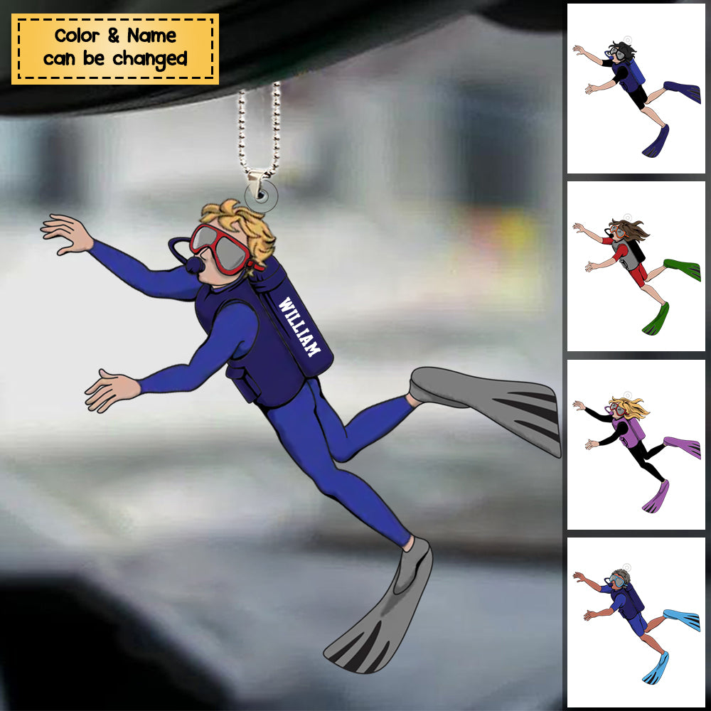 Persoanlized Scuba Diving Male/Female Ornament