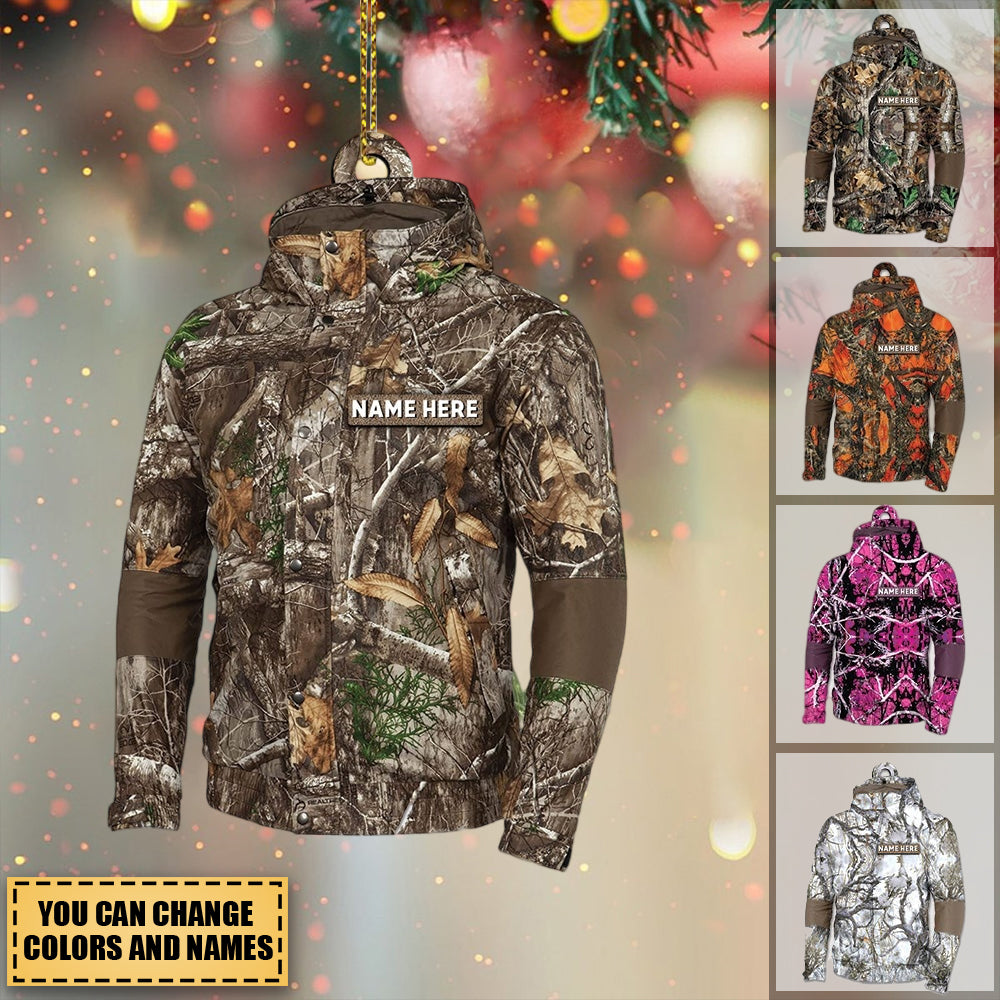 Personalized  Custom Christmas Ornament Gift For Hunter - Camo Patterns Jacket Christmas Ornament