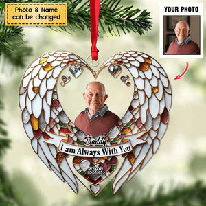 Angel Wings Upload Photo Memorial Personalized Acrylic Christmas Ornament