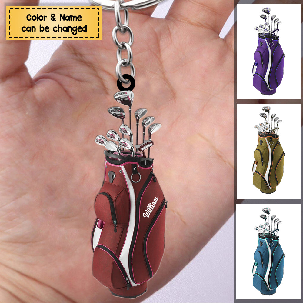 Club Keychains Personalized Golf Bag Acrylic Keychain - Gift for Golf Lovers - timift