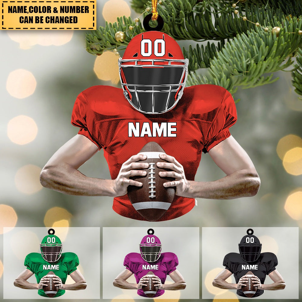 Personalized Football Christmas Ornament 2023, Football Tree Hanging Decor, Gift for Football Player