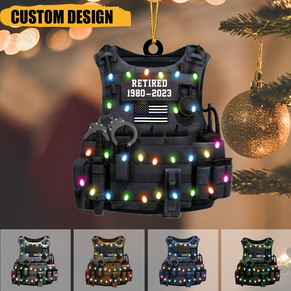 Personalized Police Retired Acrylic Ornament