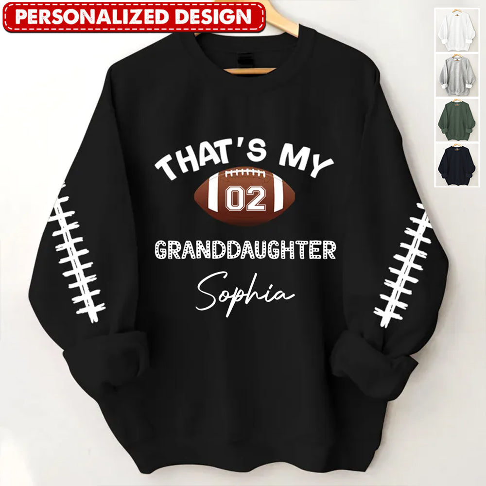 Love Football Sport Custom Name & Number Personalized Sweatshirt