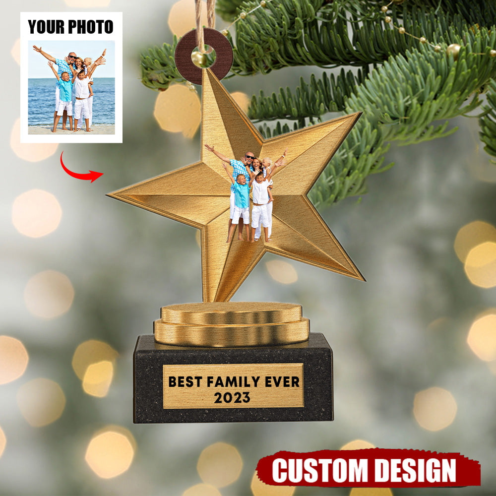 You Did It - Personalized Wooden Photo Ornament - Gift For Family