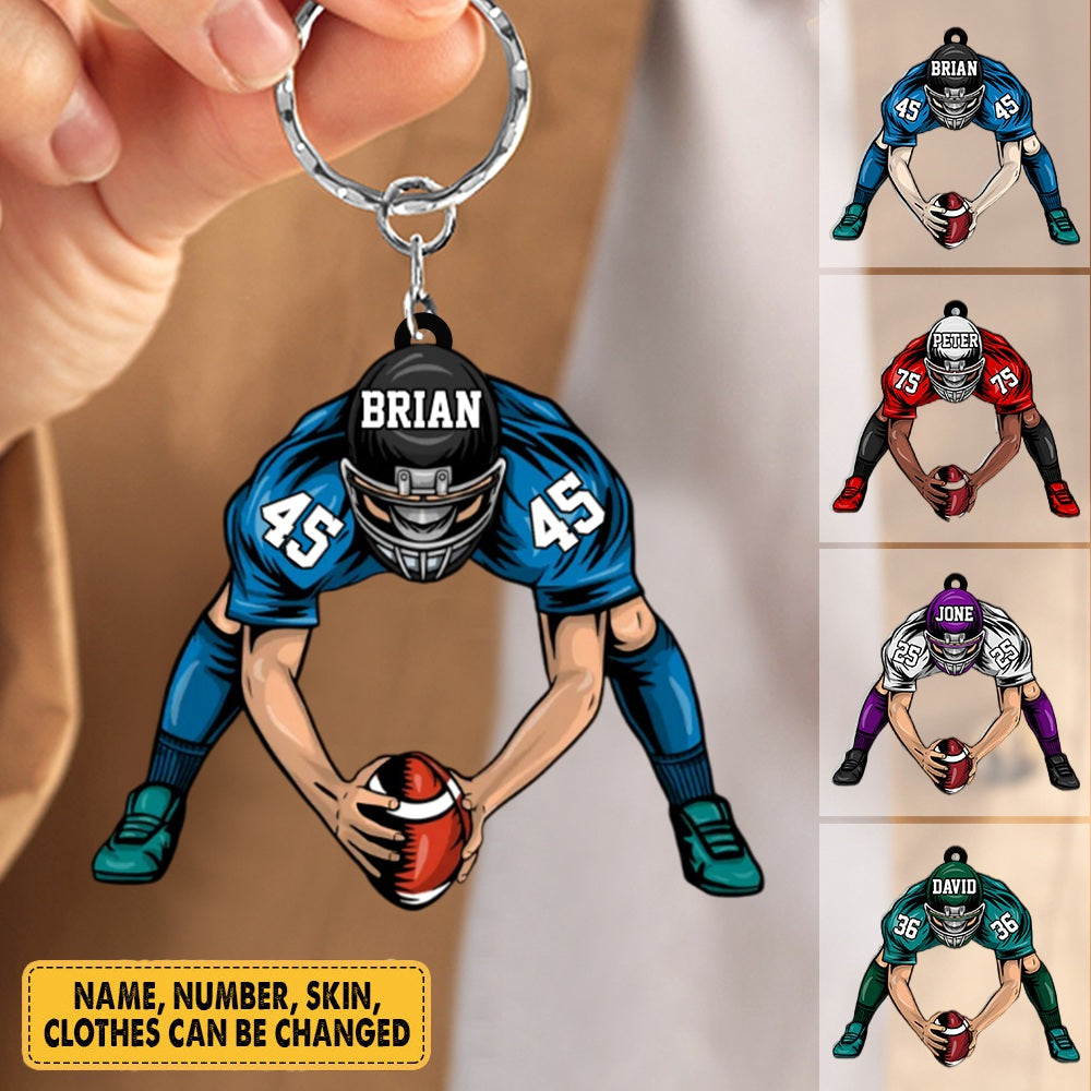 American Football Personalized Keychain Gift For Football Player Footb ...