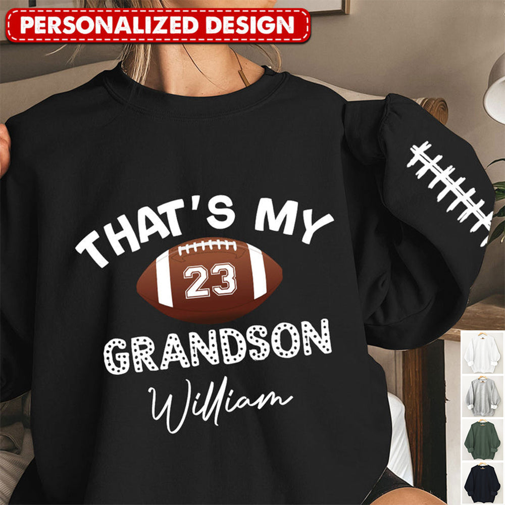 Love Football Sport Custom Name & Number Personalized Sweatshirt
