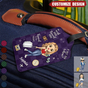 Travel Is My Therapy - Personalized Luggage Tag - Gift For Travellers