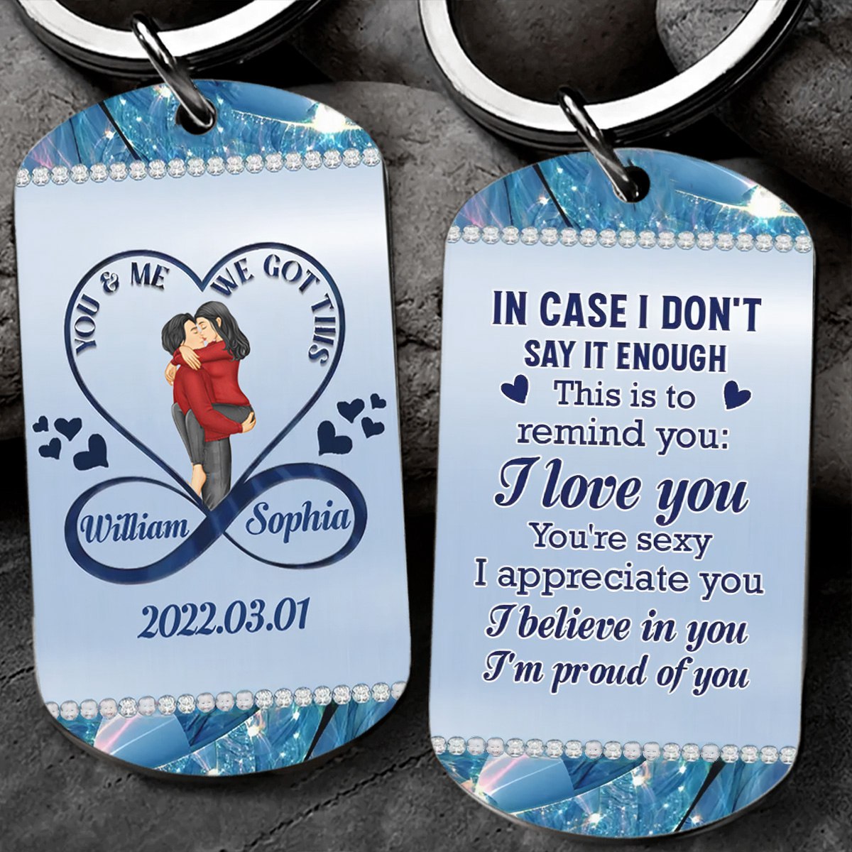 Personalized Couple Aluminum Keychain - Gift Idea For Couple