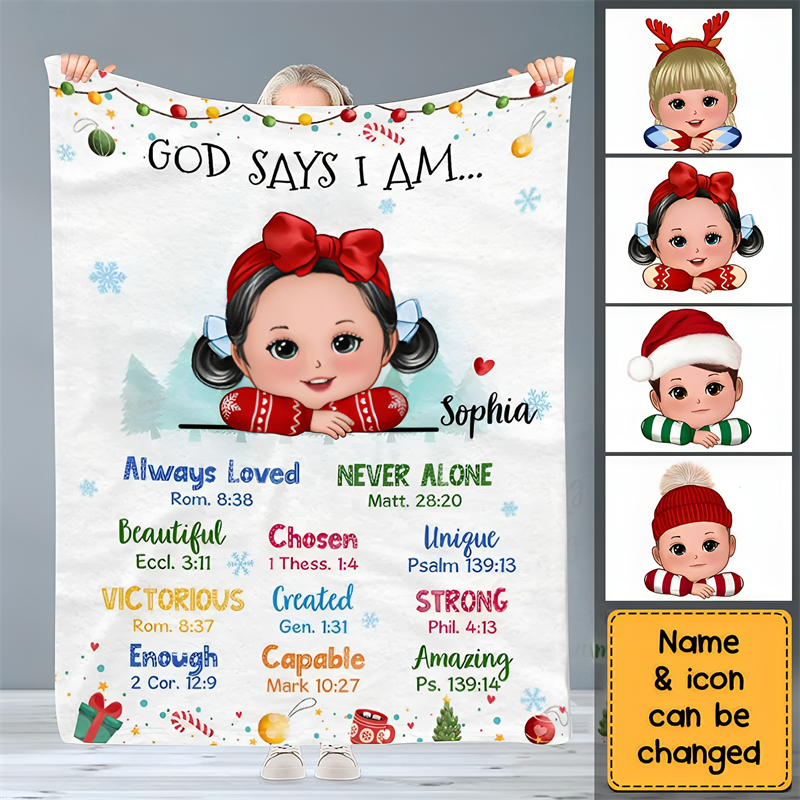 Gift For Kids God Says I Am Blanket