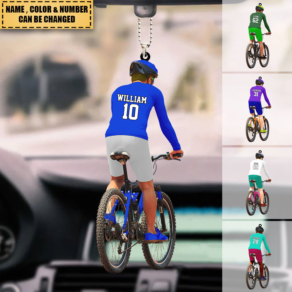 Personalized Mountain Biking/Rider/Cyclist Acrylic Car / Christmas Ornament