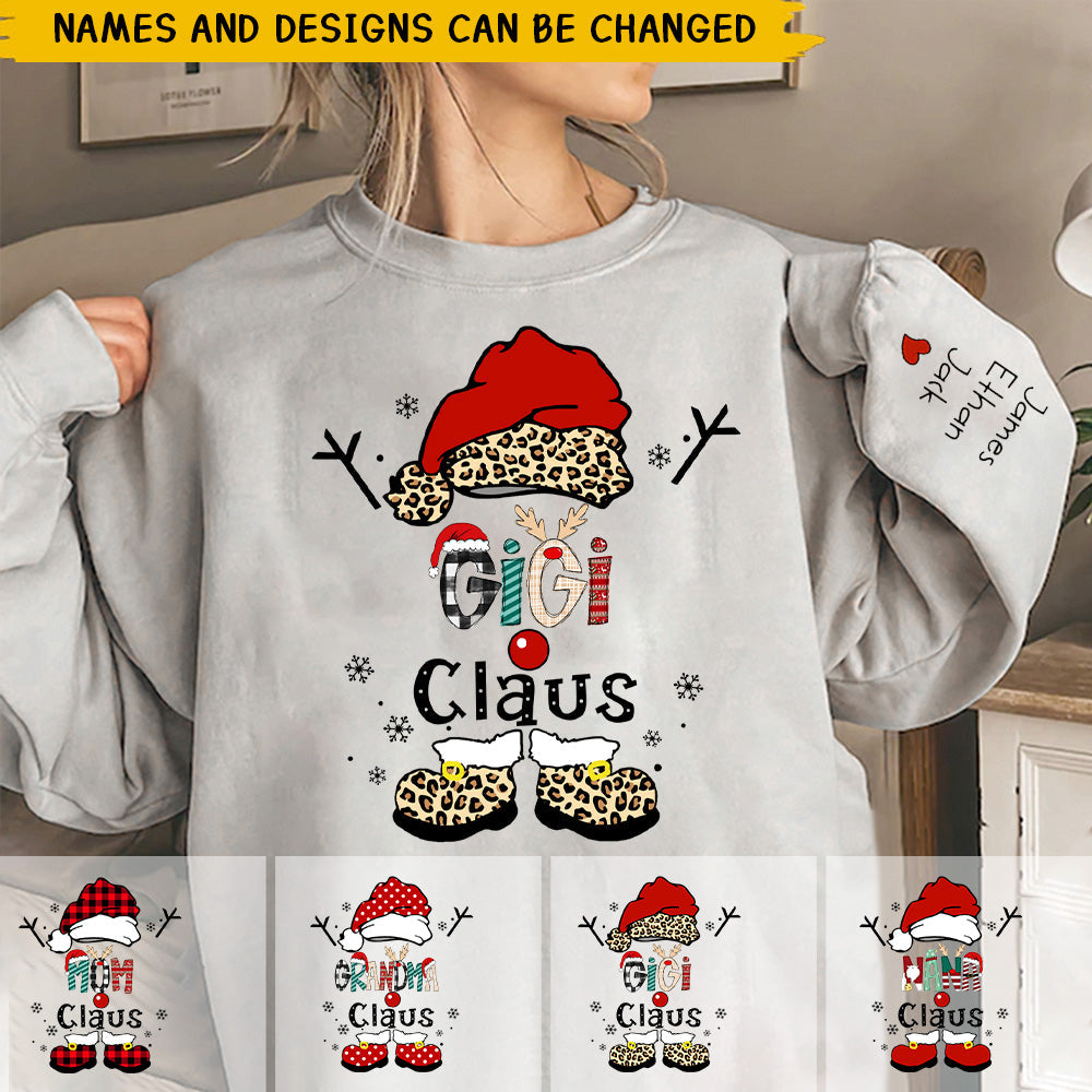 Personalized Christmas Grandma Claus Snowflake Sweatshirt