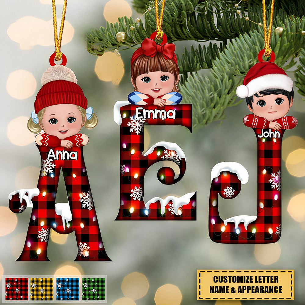 Christmas Alphabet Personalized Kids Ornament