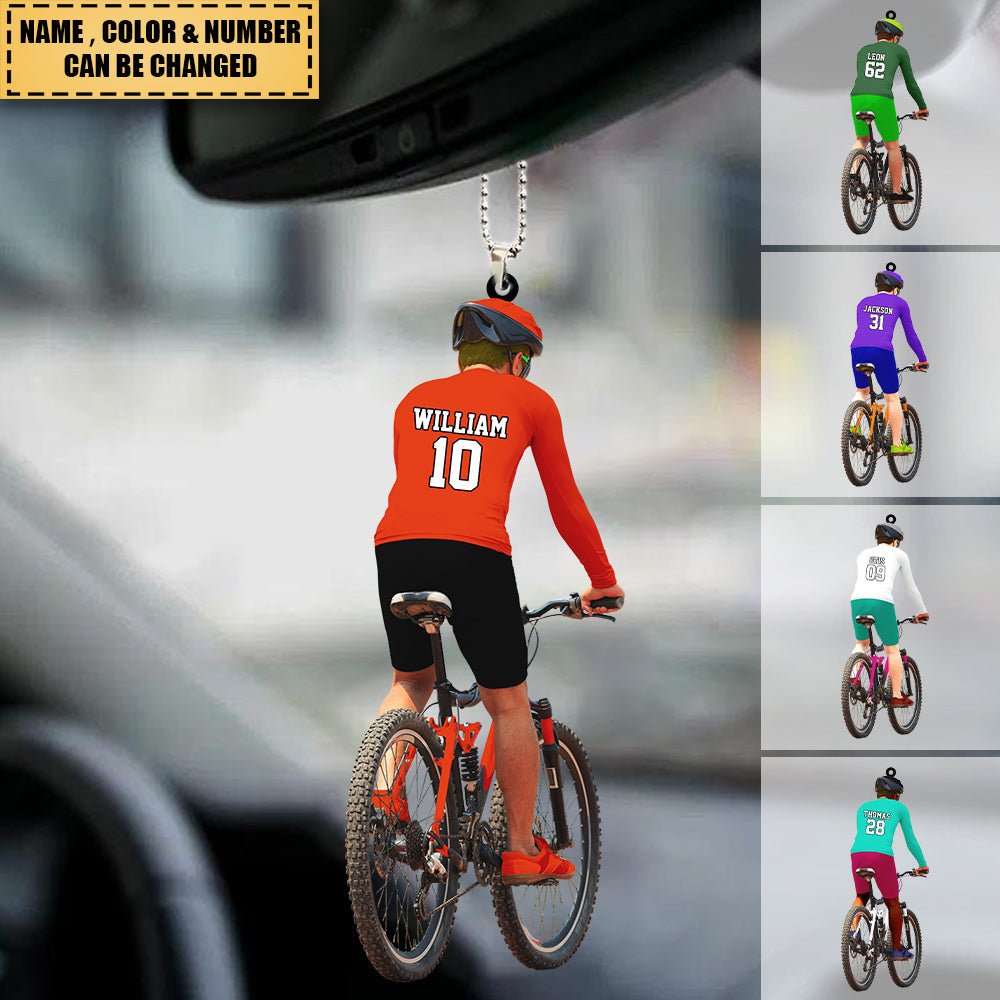 Personalized Mountain Biking/Rider/Cyclist Acrylic Car / Christmas Ornament