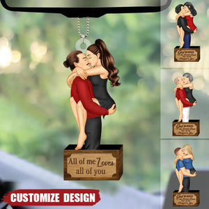 God Blessed - Romantic Personalized Couple Kissing Car Hanging Ornament - Gift For Couple