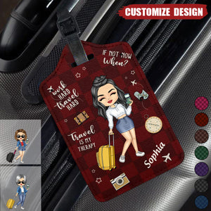 Travel Is My Therapy - Personalized Luggage Tag - Gift For Travellers