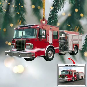Personalized Firefighter Photo Christmas Ornament