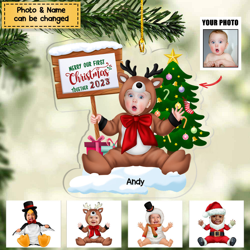 Dear Mommy you're doing a great job - Personalized Custom Acrylic Christmas Ornament Upload Photo