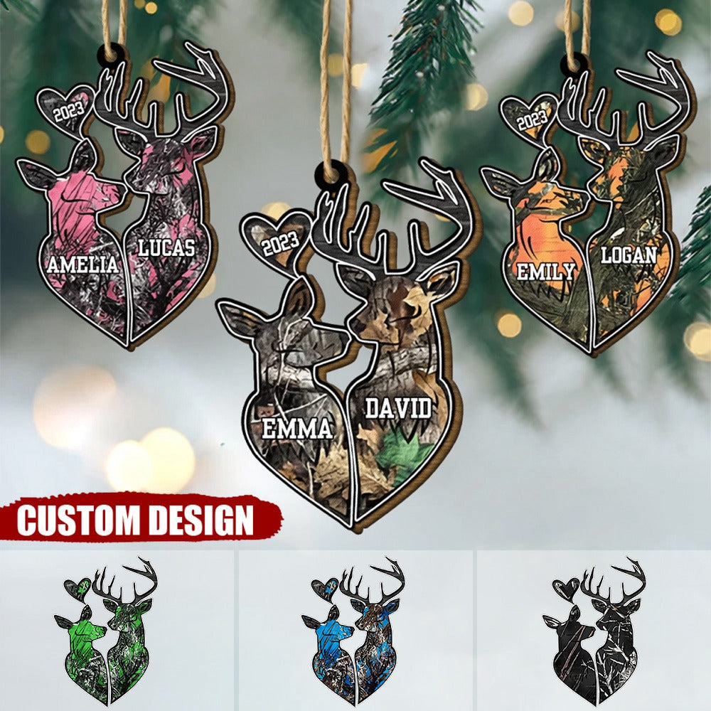 Personalized Wood Ornament - Christmas Gift For Couple, Wife, Husband