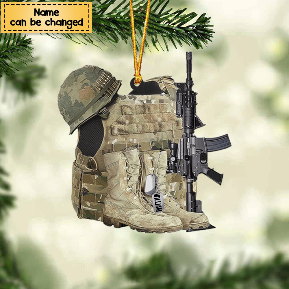 Boots & Hat - Personalized Flat Acrylic Christmas Ornament