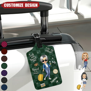 Travel Is My Therapy - Personalized Luggage Tag - Gift For Travellers