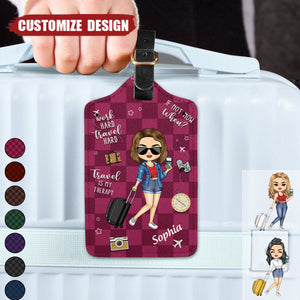 Travel Is My Therapy - Personalized Luggage Tag - Gift For Travellers