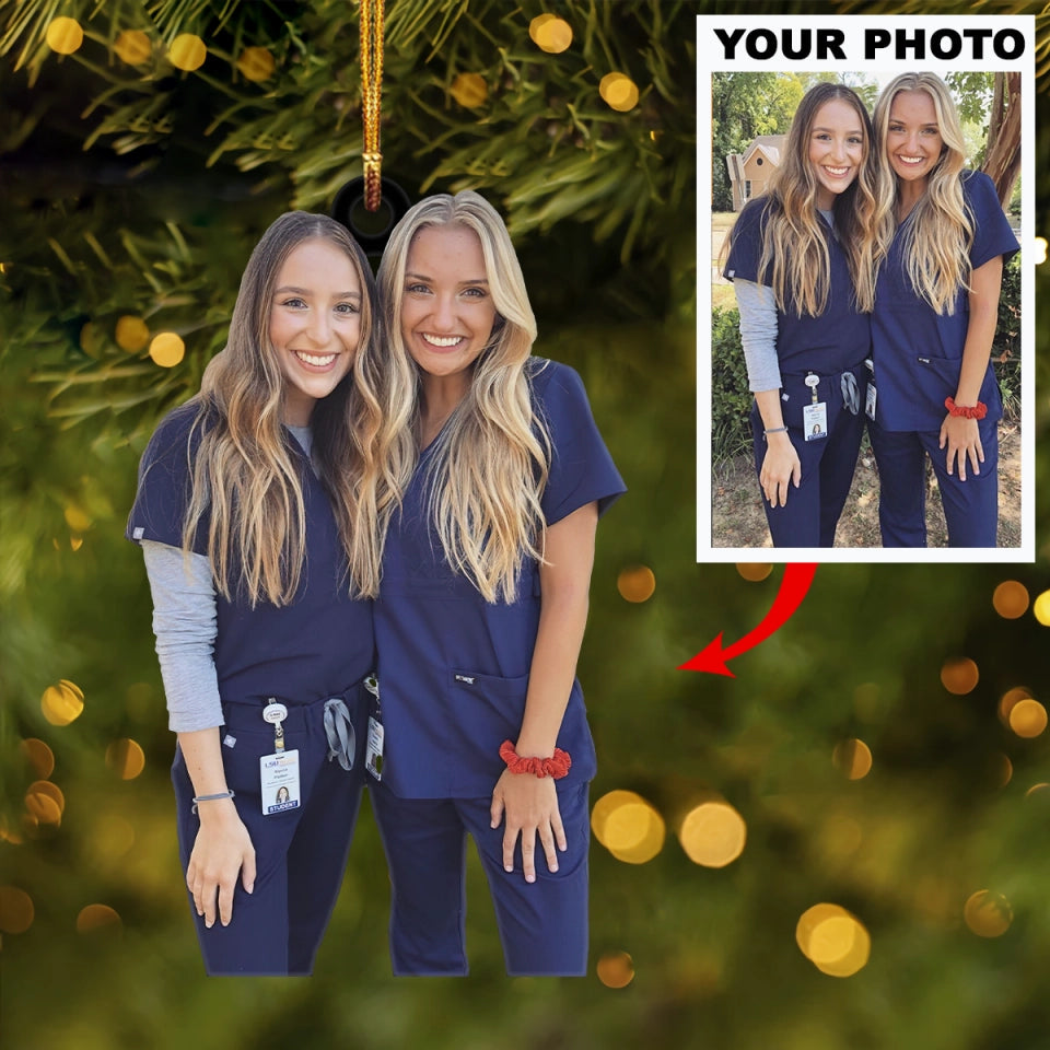 Personalized Nurses Upload Photo Christmas Ornament