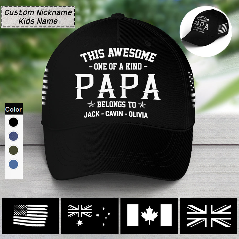 This Awesome One Of A Kind Papa / Grandpa - Personalized Classic Cap