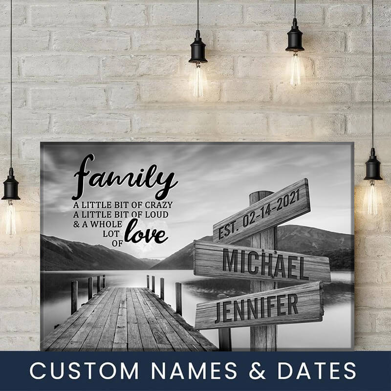 River Pier A Little Whole Lot of Love  - Personalized Family Poster