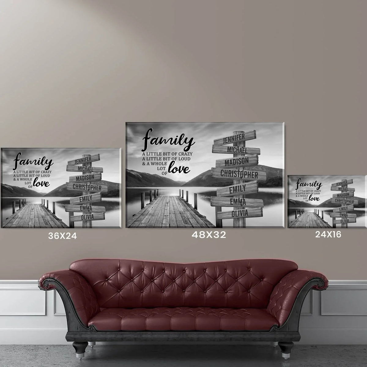 River Pier A Little Whole Lot of Love  - Personalized Family Poster